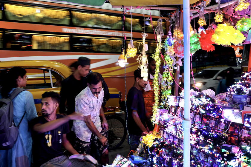 Preparations for Diwali, the festival of lights, in Kolkata